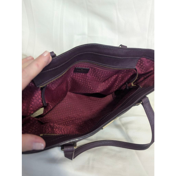 Kate Spade Dally Laurel Saffiano Leather Tote Plum Medium - Picture 14 of 16